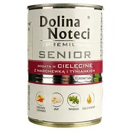 Вологий корм для літніх собак Dolina Noteci Premium Senior, з телятиною, морквою та чебрецем, 400 гр