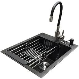 Комплект мийка + змішувач Romzha Arta U-350S BL (С)