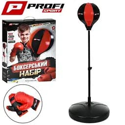 Боксерський набір Profi kids груша 24 см на стійці 80-125 см з рукавичками