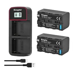 3-Pack KingMa Sony NP-F750 комплект з 2 акумуляторів та ЗУ на 2 батареї