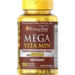 Мультивітаміни Puritans Pride Mega Vita Min™ Multivitamin for Senior Timed Release 100 Caplets