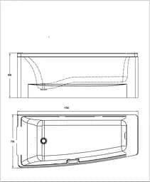 Ванна акрилова Volle 170x75 TS-102/L - мініатюра 2