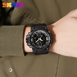 Годинник чоловічий наручний спортивний Skmei 2222 (Чорний із золотом) - мініатюра 7