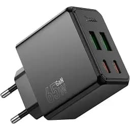 Зарядний пристрій блок на 4 виходи (порта USB) Hoco CS19A 2*USB-C + 2*USB 65W чорний