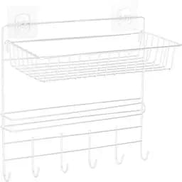 Полка навесная двухъярусная Stenson 30х14х29 см белая (25542)