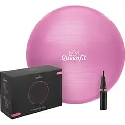 Фітбол Queenfit з насосом 65 см рожевий