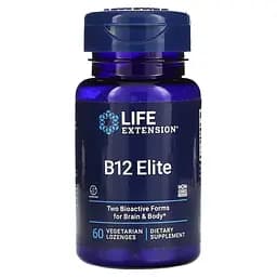 Вітамін B12 Life Extension Vitamin B12 Elite, 60 пастилок для підтримки нервової системи