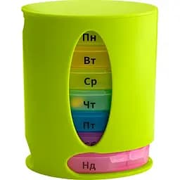 Органайзер для таблеток MBM My Home PC-04, 7 дней 12х9.6х6 см зеленый (PC-04 GREEN)