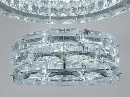 Підвісна LED-люстра Diasha 7896/600+400+200CH з трьома кришталевими кільцями, пультом, 70 W, CH, 59 см, 12-20m2 - мініатюра 7