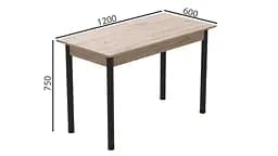 Стіл кухонний Ferrum-decor Беніта 75x120x60 Чорний ДСП Сан-Марино 16мм (FRD-105643) - мініатюра 4