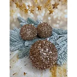 Набір ялинкових куль Їжачок 80 мм 6 шт Розове золото