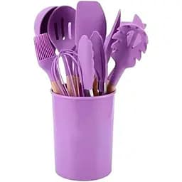 Набір кухонного приладдя Silicone kitchen utensils set 12 предметів Фіолетовий