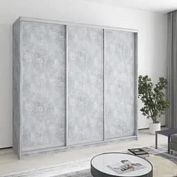 Шкаф-купе трехдверный MebelStar Комбо AL 3ДСП 220x60x210 см Бетон (MBS-3322)