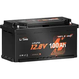 Акумулятор Li Time LiFePO4 12V (12.8V/100Ah/1280Wh) (L12V100-100-H190-BT4AC150)