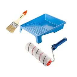 Валик "Микрофибра" 250х48 мм с ручкой, ванночка и кисточка "Стандарт" Polax (770-276)