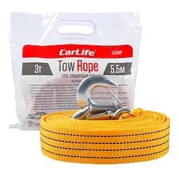 Буксировочный трос Carlife 3т, 5,5м (сумочка полиэтилен)(TR706/P)