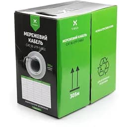 Кабель мережевий Vinga UTP 305м cat.5e Copper 4 pairs 0.5мм мідь (VCPDCUTPC505CO305)
