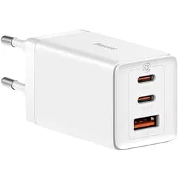 Зарядное устройство Baseus GaN5 Pro 65W 2×Type-C + USB с кабелем Type-C to Type-C 100W 1 м White (CCGP120202)