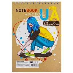 Блокнот А5 "Патріотичний" АП-1905-2, 40 аркушів, пружина зверху