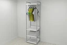 Шафа Гардероб Уні секція 3 серії Конект Ferrum-decor 220x60x50см Сірий метал ДСП Білий 32 мм (FRD-104527)