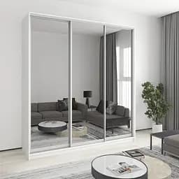 Шкаф-купе трехдверный MebelStar Комбо AL 3 Зеркала 220x60x240 см Аляска белый (MBS-2176)