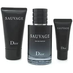Набір Christian Dior Sauvage 60 мл парфумована вода 50 мл гель для душу 20 мл крем