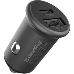 Автомобильное зарядное устройство ColorWay 2USB Type-C PD20W + USB QC3.0 38W Gray