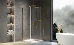 Душова кабіна Rea Montana 120x90 brashed gold KPL-K2511, Золотий, Універсальна, прозорий, золотий - мініатюра 3