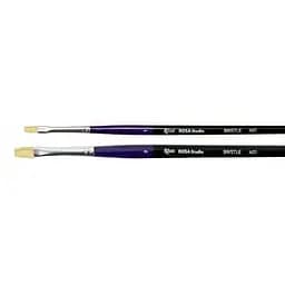 Пензель щетина плоска 401 № 8 довга ручка Rosa Studio