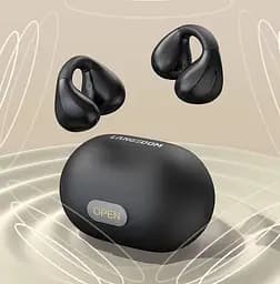 Навушники Langsdom бездротові кліпси M8 з спрямованим звуком Bluetooth 5.3 AI шумоподавлення LED дисплей Бежевий - мініатюра 5