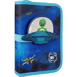 Пенал Yes UFO HP-04 твердый одинарный с двумя клапанами синий (533594)