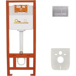 Набір інсталяція 4 в 1 Q-tap Nest ST з квадратною панеллю змиву QT0133M425M06029SAT