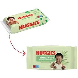 Набір вологих серветок Huggies Natural Care 560 шт. (10 уп. х 56 шт.) - мініатюра 3