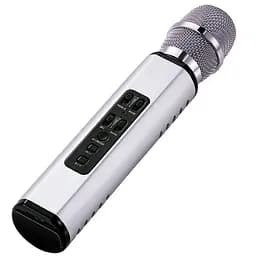 Караоке-микрофон беспроводной Losso K6 Premium со встроенным динамиком и Bluetooth Silver (18962)