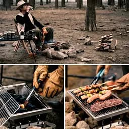 Гриль портативний Naturehike Picnic BBQ Grill NH20CJ006, р-р L, сталь - мініатюра 8