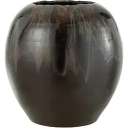 Кашпо J-Line керамічне коричневого кольору з потіками фарби 50х50 см (43130)