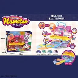 Игра "Набор маленьких хомяков" Y001, 2-х этажная вилла, мини-трек, в коробке (6982430400114)
