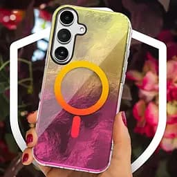 Чохол TPU Shiny Mountain (MagFit) для Samsung Galaxy S24 Yellow / Pink - мініатюра 3
