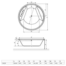 Ванна акрилова Radaway Meteora 160x160 + ніжки (WA1-39-160U) - мініатюра 3