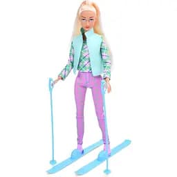 Детская кукла Лыжница Defa 8520 Turquoise бирюзовый шарнирная 29 см