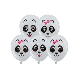 Кулька повітряна латексна з принтом (30 см, 5 шт.) Панда