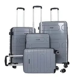 Набор чемоданов 4в1 ABS-пластик с кодовым замком и телескопической ручкой серый (722)