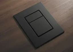 Панель змиву пластикова Koer KT-0607-05 157x198x3mm, кнопка квадратна KR5346, Чорний матовий - мініатюра 2