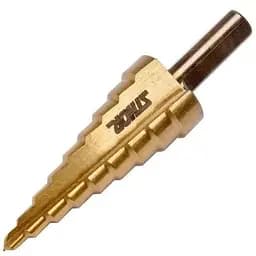 Сверло коническое ступенчатое титановое по металлу Sthor Ø=4-20 мм HSS 4241 (22611)