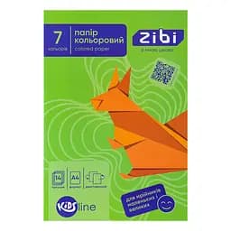Набір кольорового паперу ZiBi формату А4 двосторонній 14 аркушів 7 кольорів (ZB.1909)