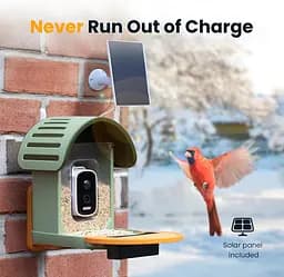 Годівниця для птахів з камерою на сонячних батареях Smart Bird Feeder Camera AI Identifies - мініатюра 4