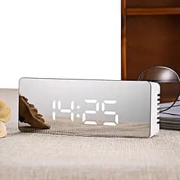 Настільний дзеркальний годинник Beluck Mirror Clock 1 з термометром  - мініатюра 6