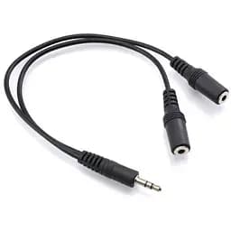 Переходник 4you 3.5 мм (M) To Dual 3.5 мм (F) Audio Splitter 0.2 м черный