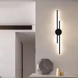 Видовжене подвійне світлодіодне бра Line F 60 см чорне Арт. WB39/600 BK