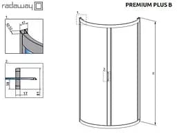 Душова кабіна Radaway Premium Plus B 90x90x190 скло графіт 30473-01-05N - мініатюра 5